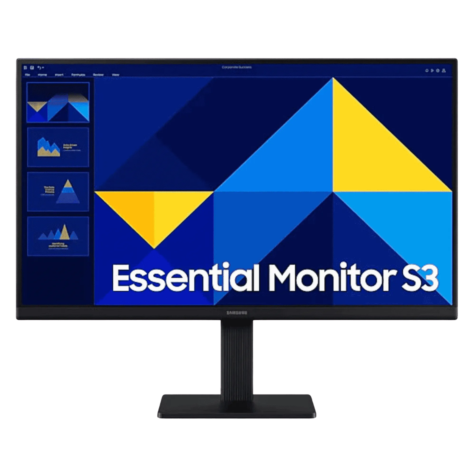 Samsung fhd flat ips panel monitor ls24d304gawxxl black 24 inch Front View