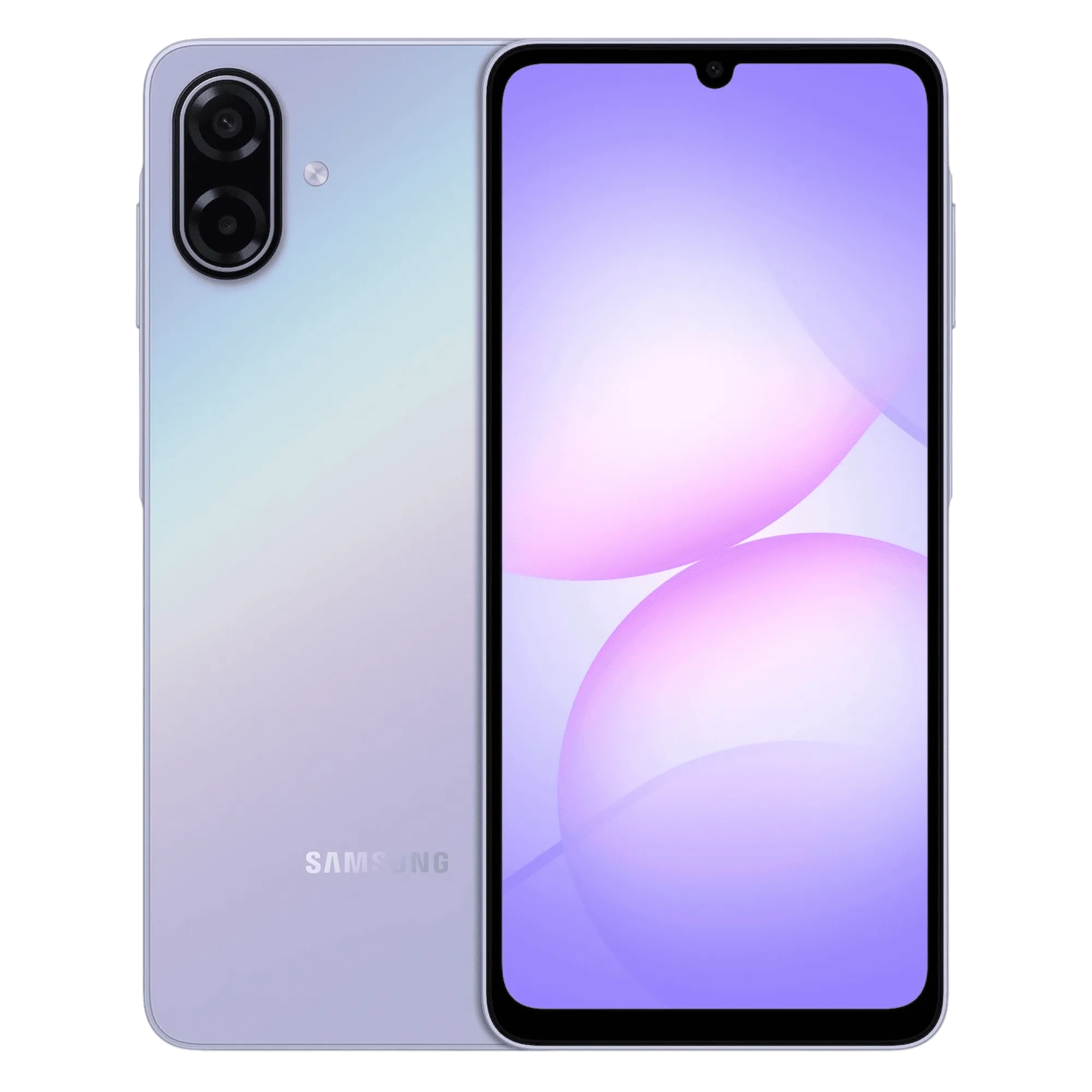 Samsung galaxy a07 5g light violet 4gb 128gb Front Back View