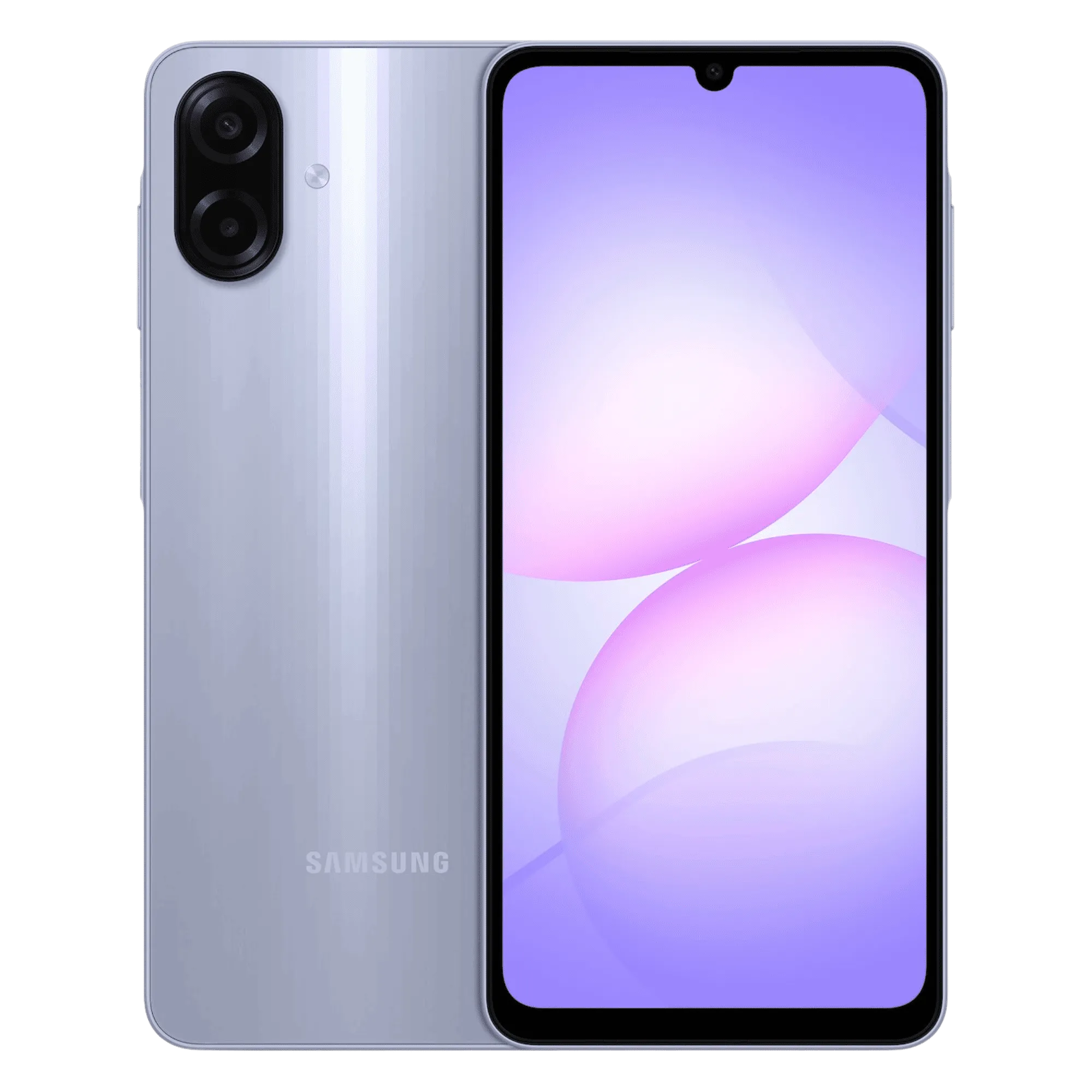 Samsung galaxy a07 light violet Front Back View