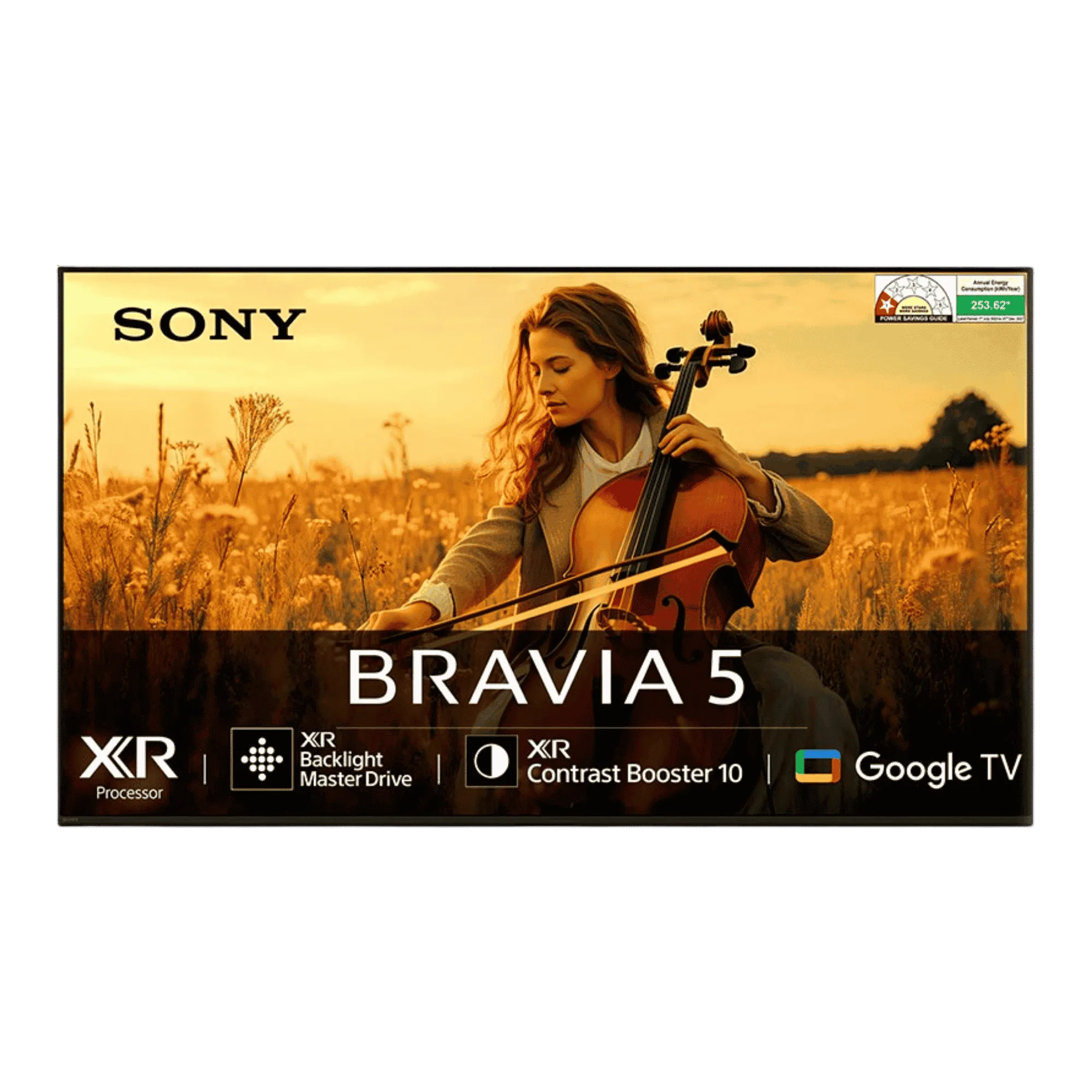 Sony bravia 5 4k ultra hd smart mini led google tv xr55a 65 inch Front View