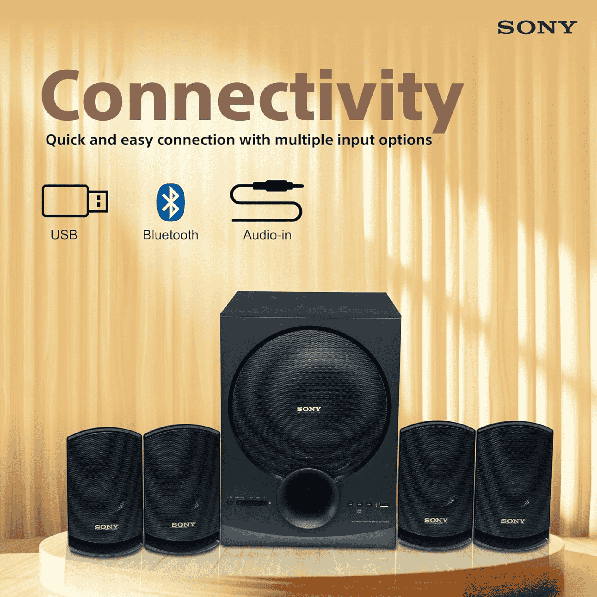 Sony SA D40M2 Multimedia Speaker System 100W Black
