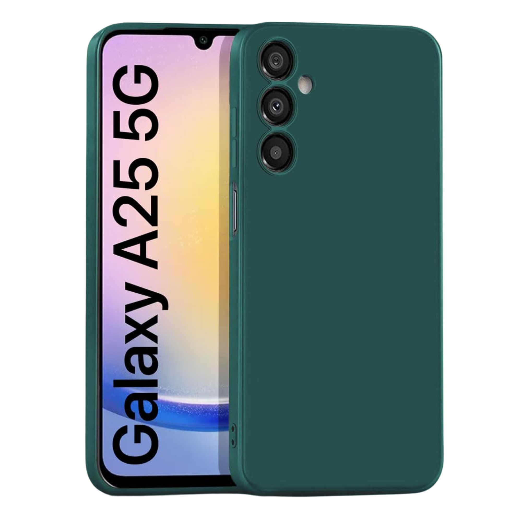 Samsung A25 5G Space Cloth Silicon Back Case Green   Space Cloth Silicon Back Case For Samsung Galaxy A25 5g Green Front Back View 