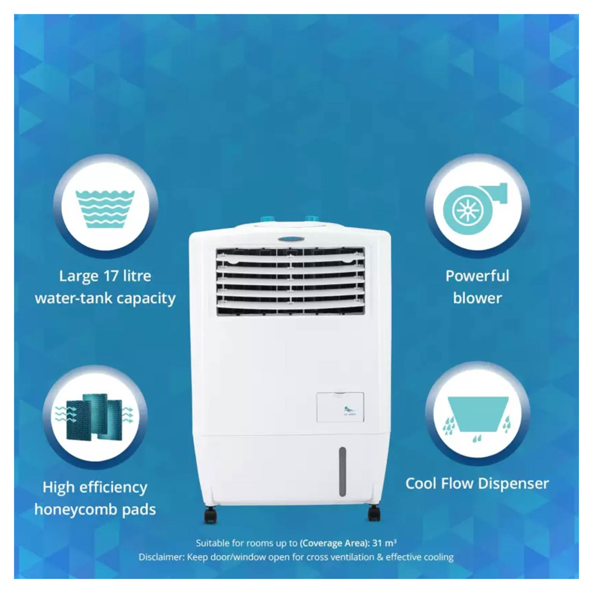 symphony 17 l room personal air cooler