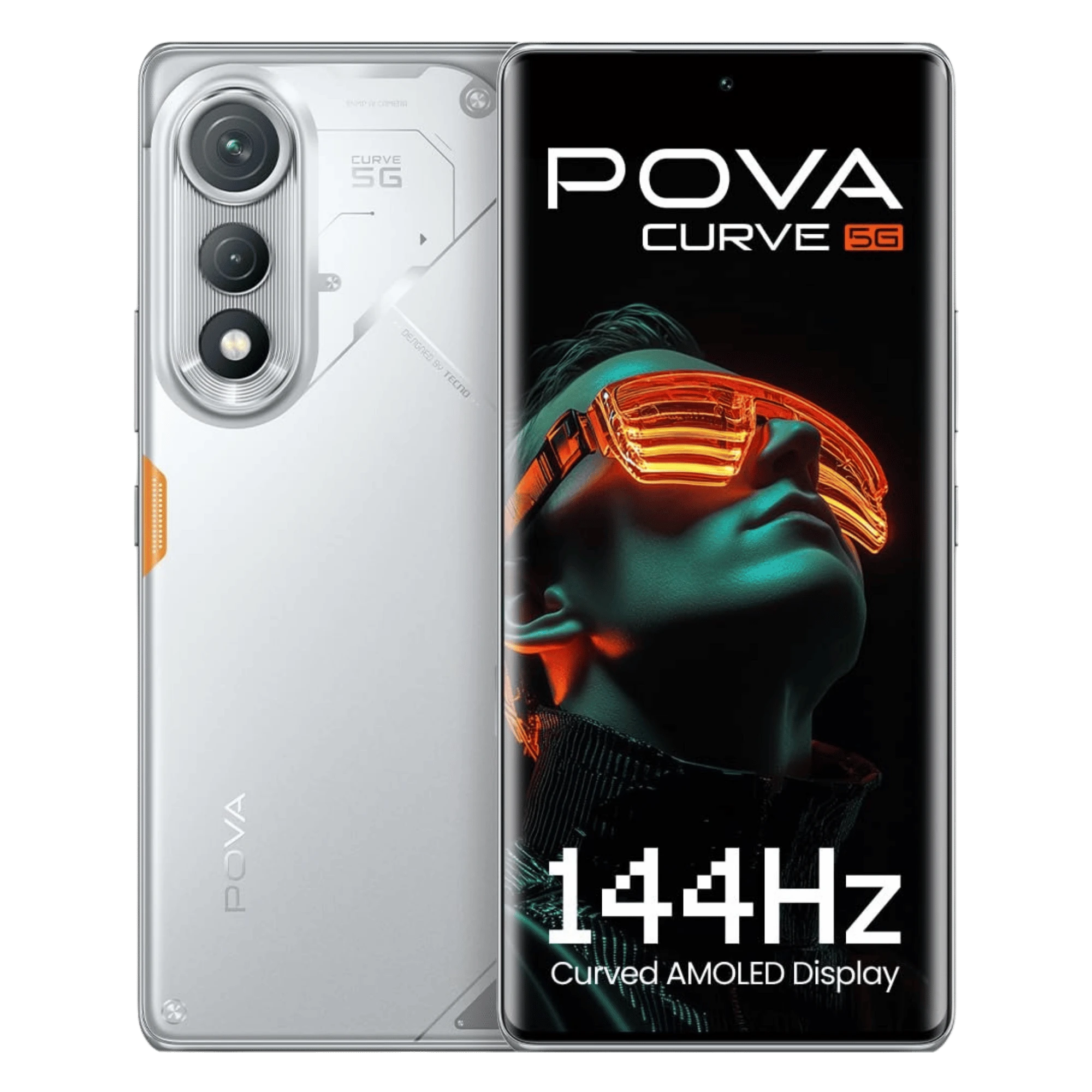 Tecno pova curve 5g magic silver 8gb 256gb Front Back View