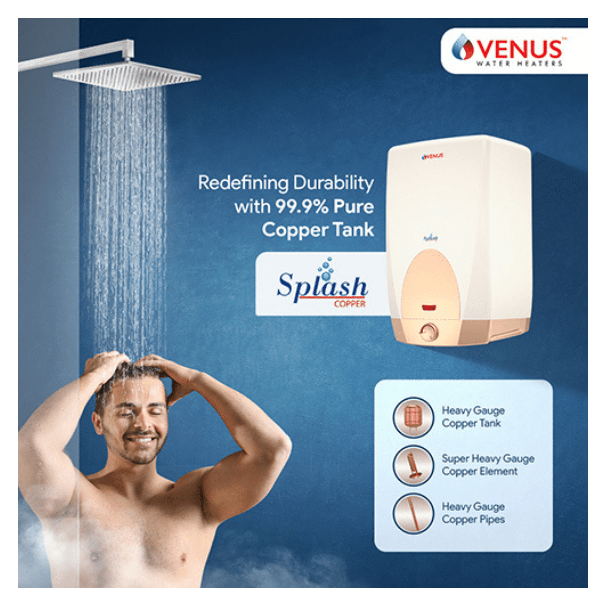 Copper Venus Water Heater Element Price Buy Venus 10L Splash