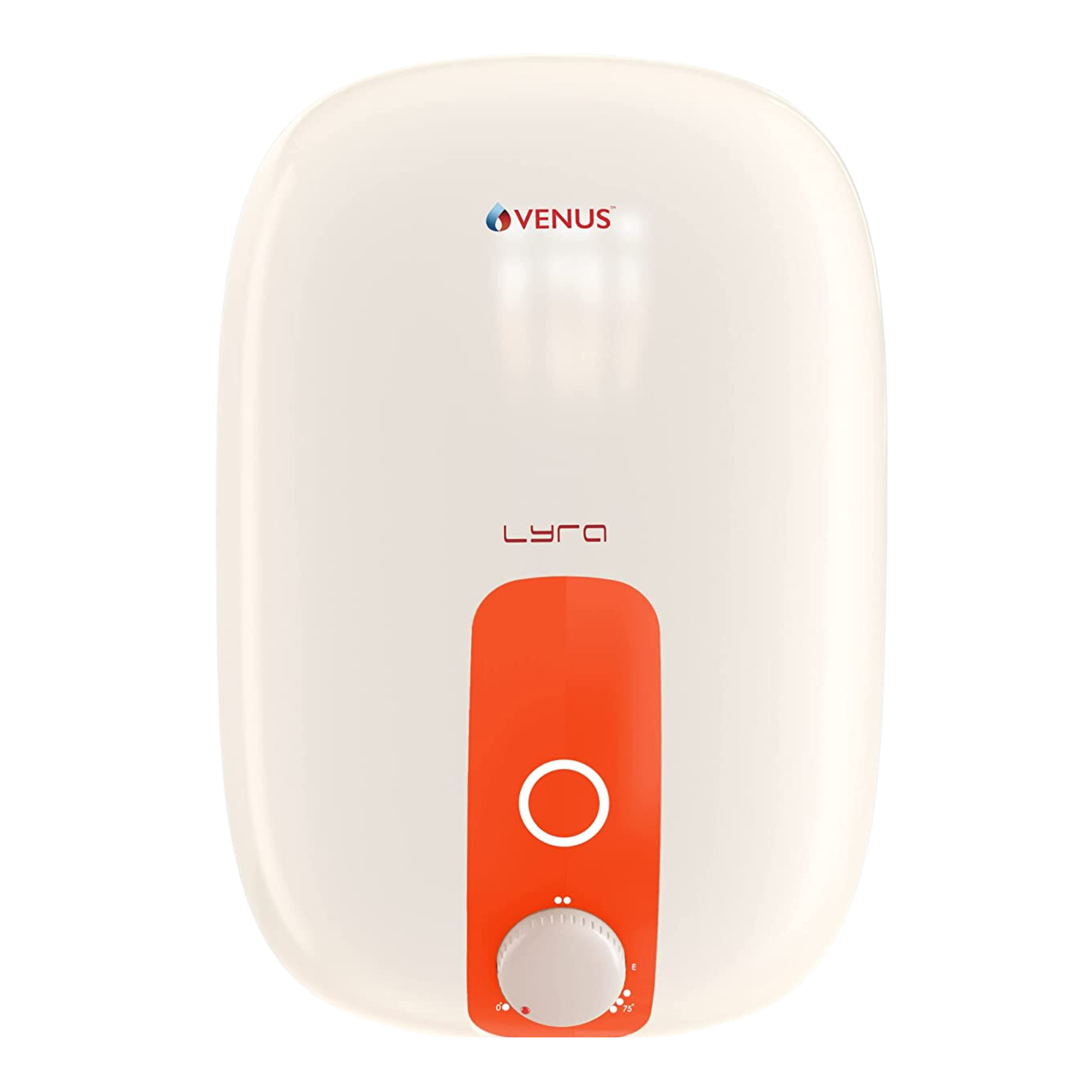 Venus-lyra-storage-water-heater-15-litre-ivory-orange-Front-View.png