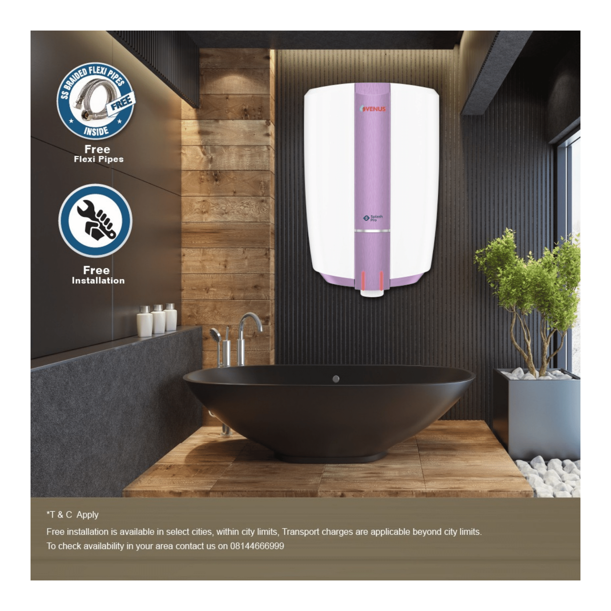 Buy Venus Splash Pro Storage Water Heater | 25 L | Purple Haza