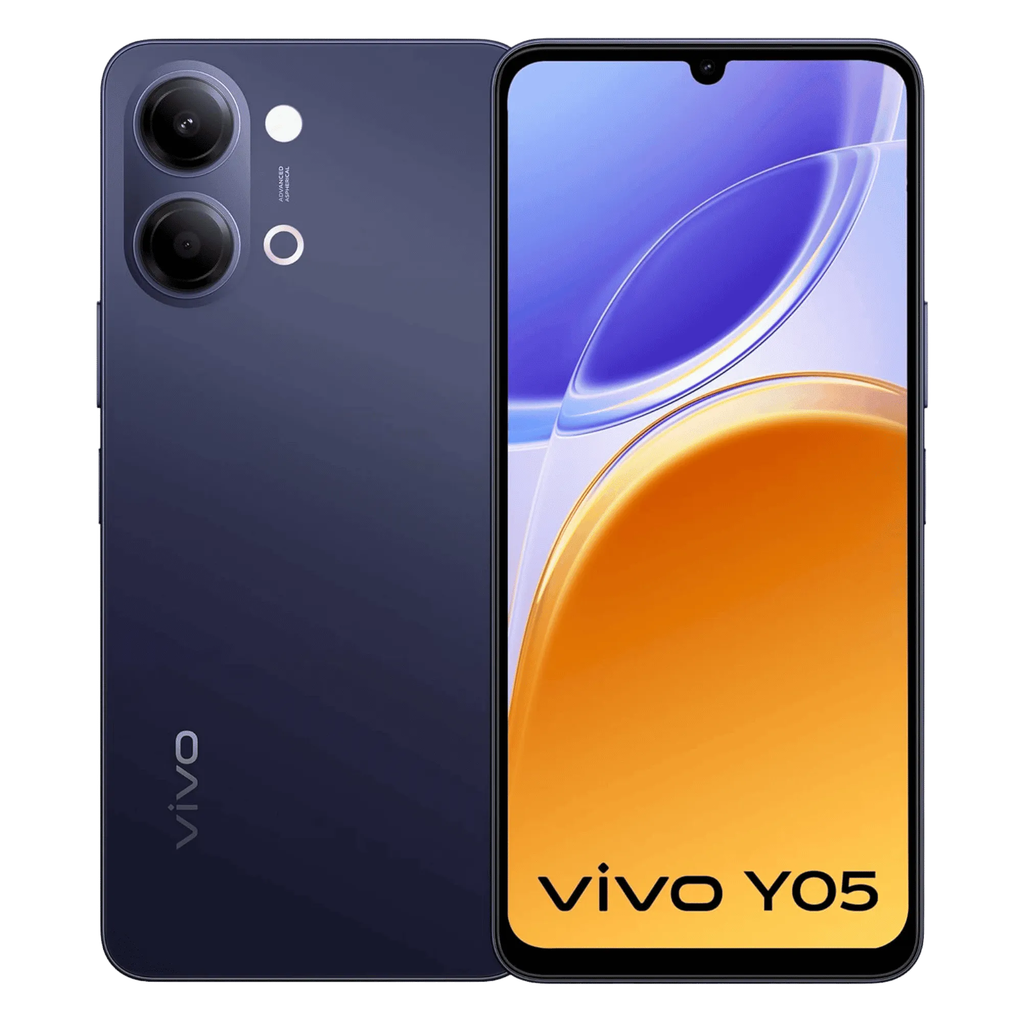 Vivo Y05 Midnight Blue 4GB 64GB Front Back View