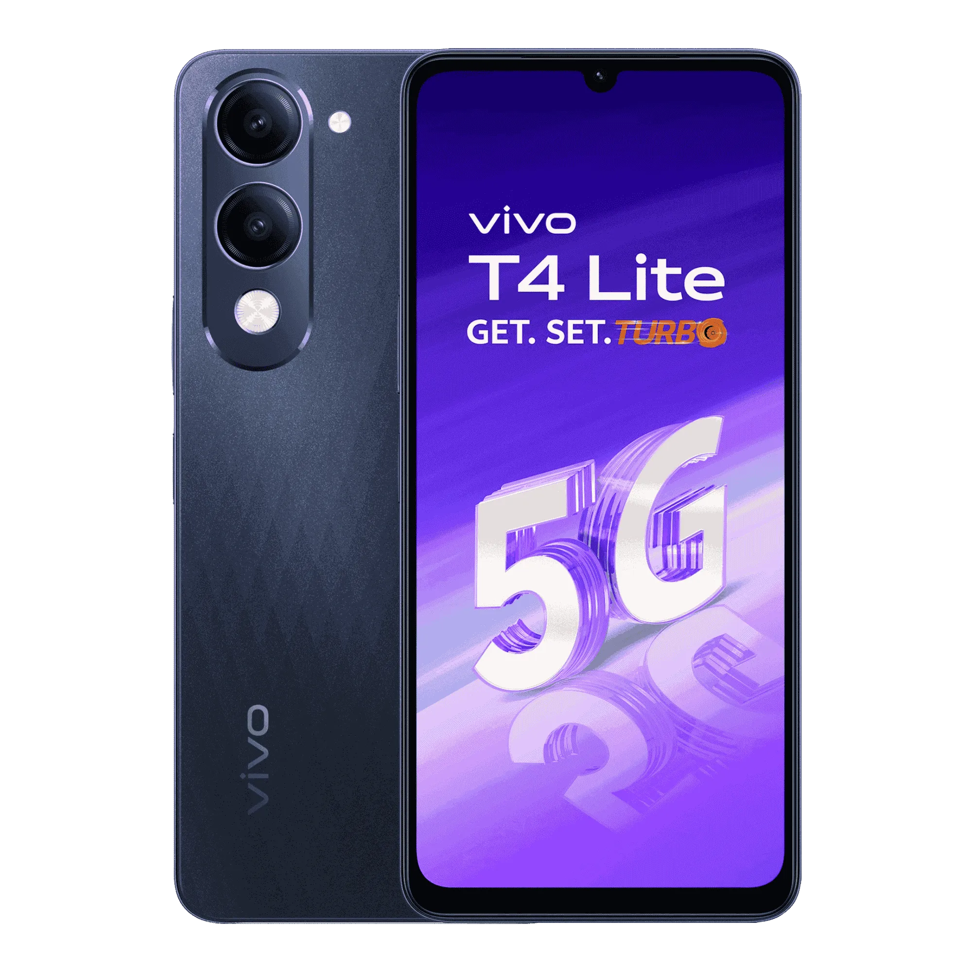 Vivo t4 lite 5g prism blue 64gb 4gb ram Front Back View
