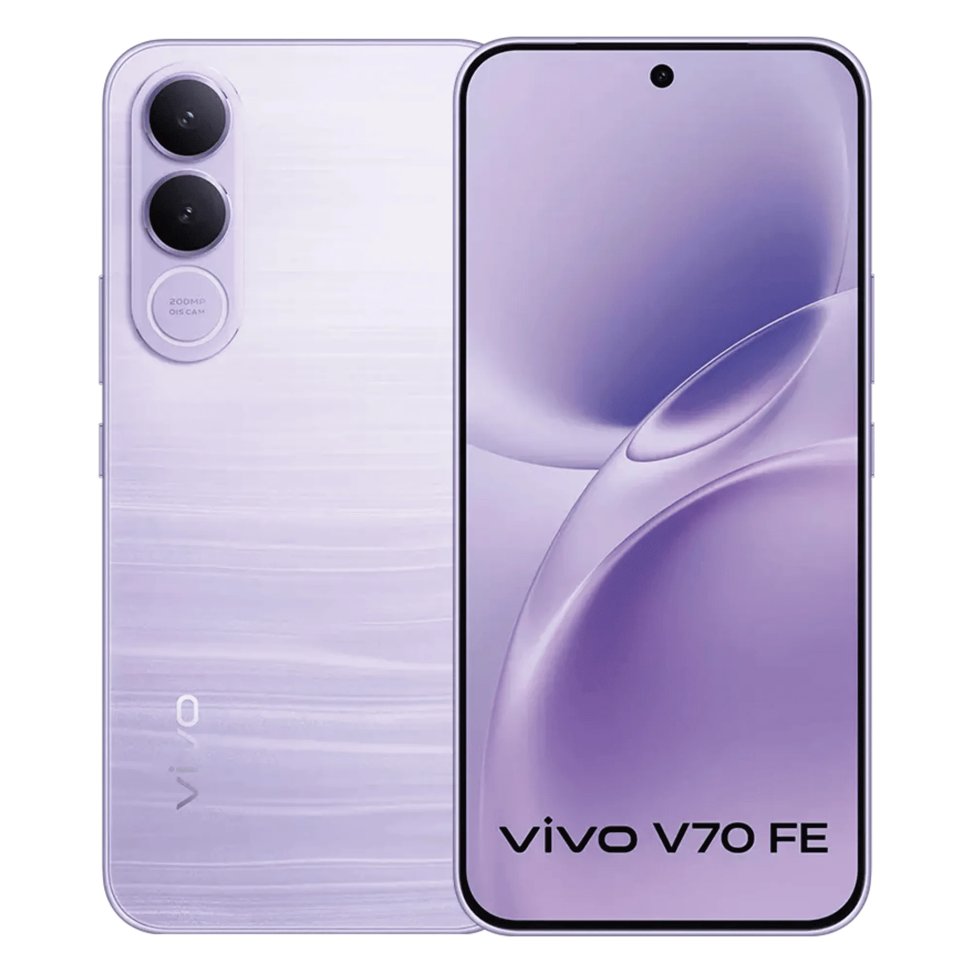 Vivo v70 fe 5g northern lights purple 12gb 256gb Front Back View