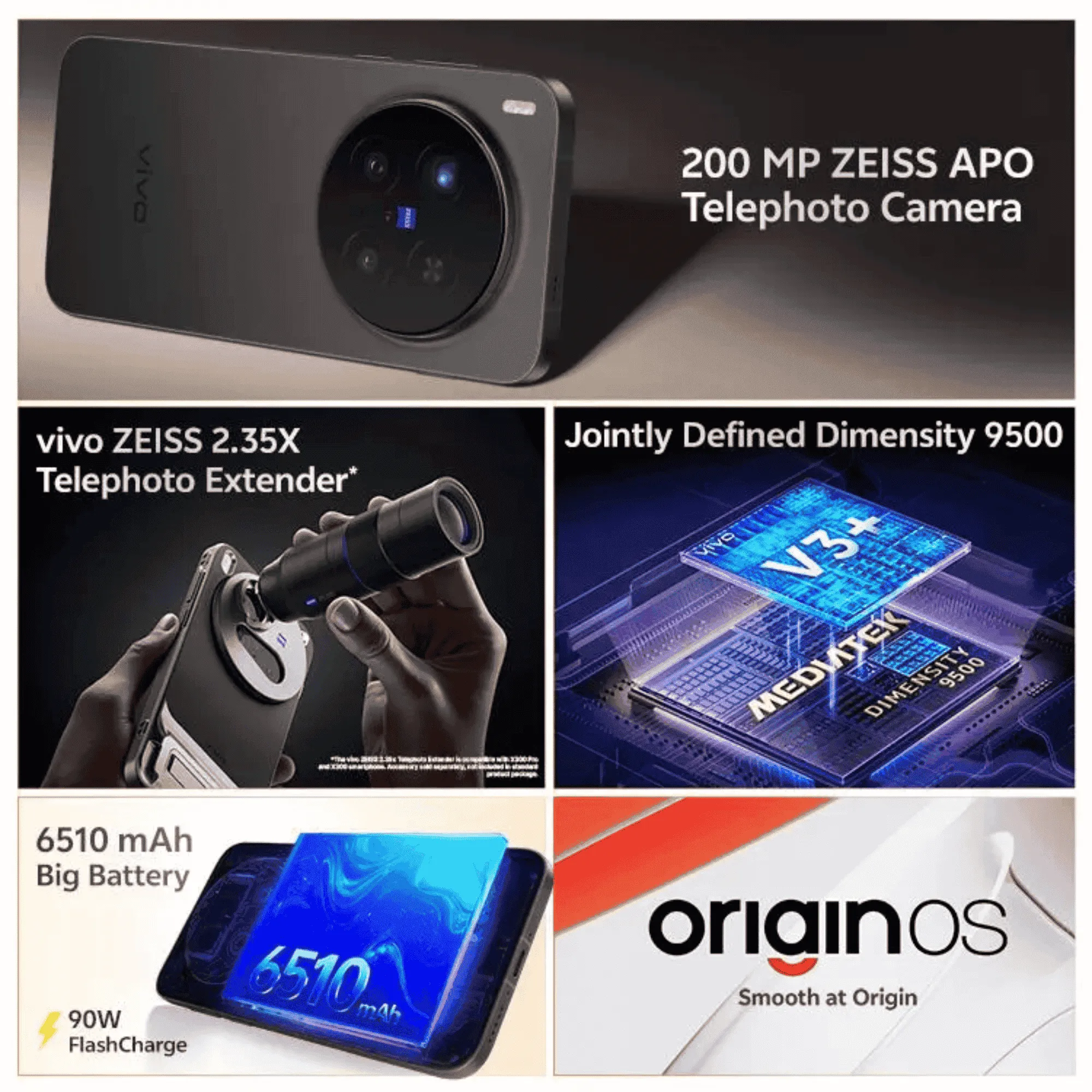 【ペブリアンドリ】VIVO X300 Pro 16GB/1TB ブラック Vivo X300 Pro 16GB+1TB Black