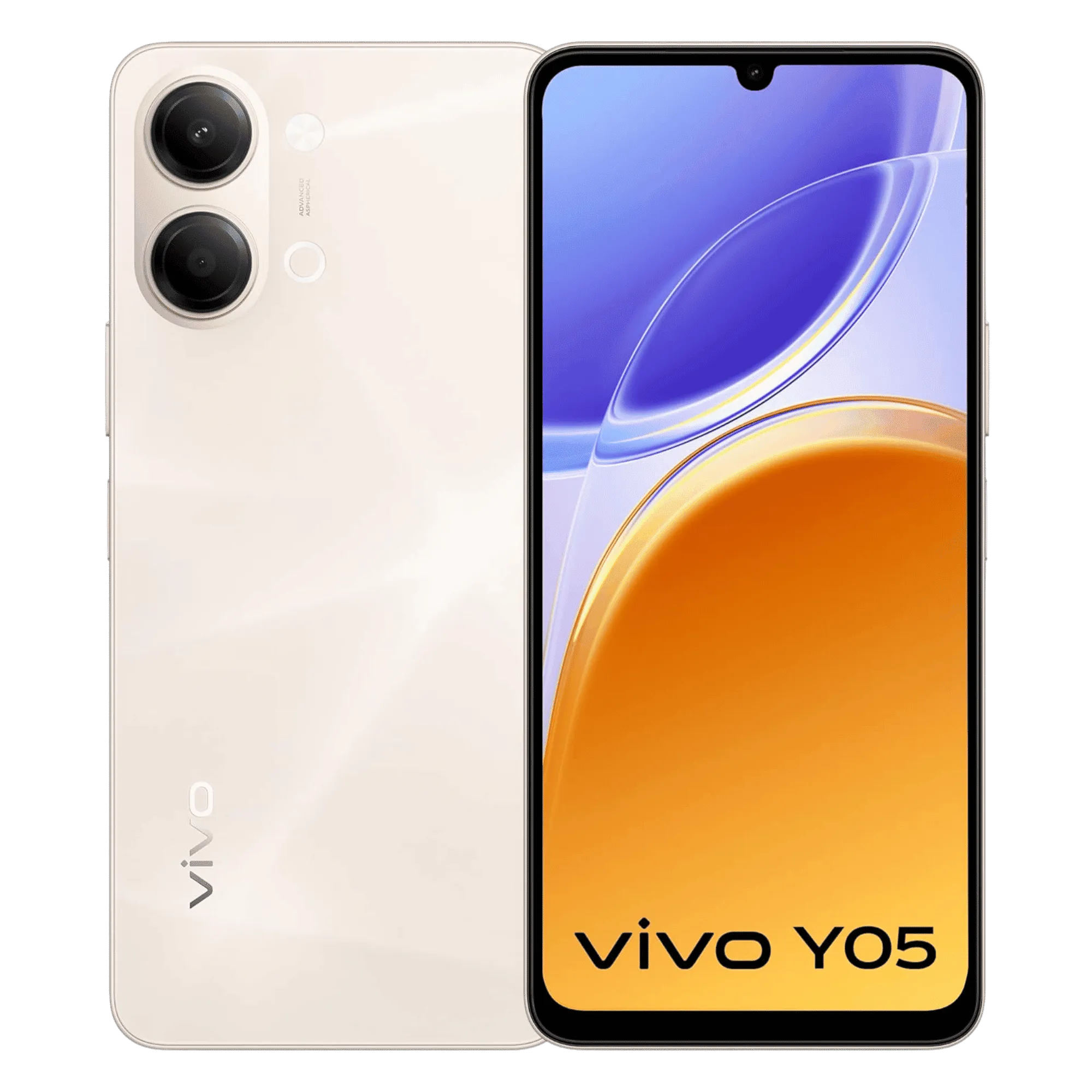 Vivo y05 champagne gold 4gb 64gb Front Back View
