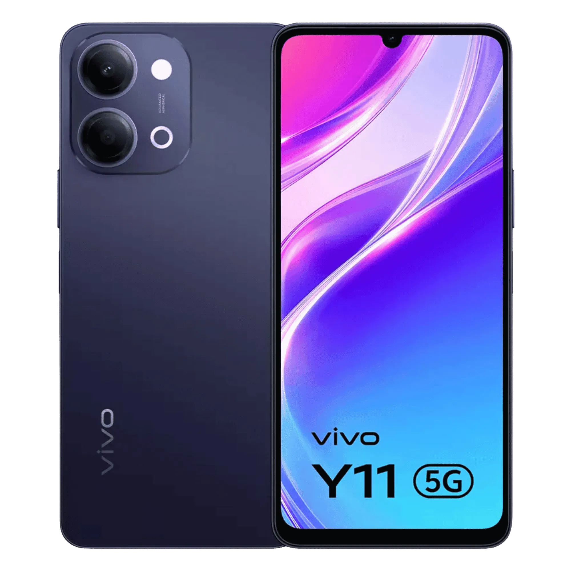 Vivo y11 5g midnight black 4gb 128gb Front Back View