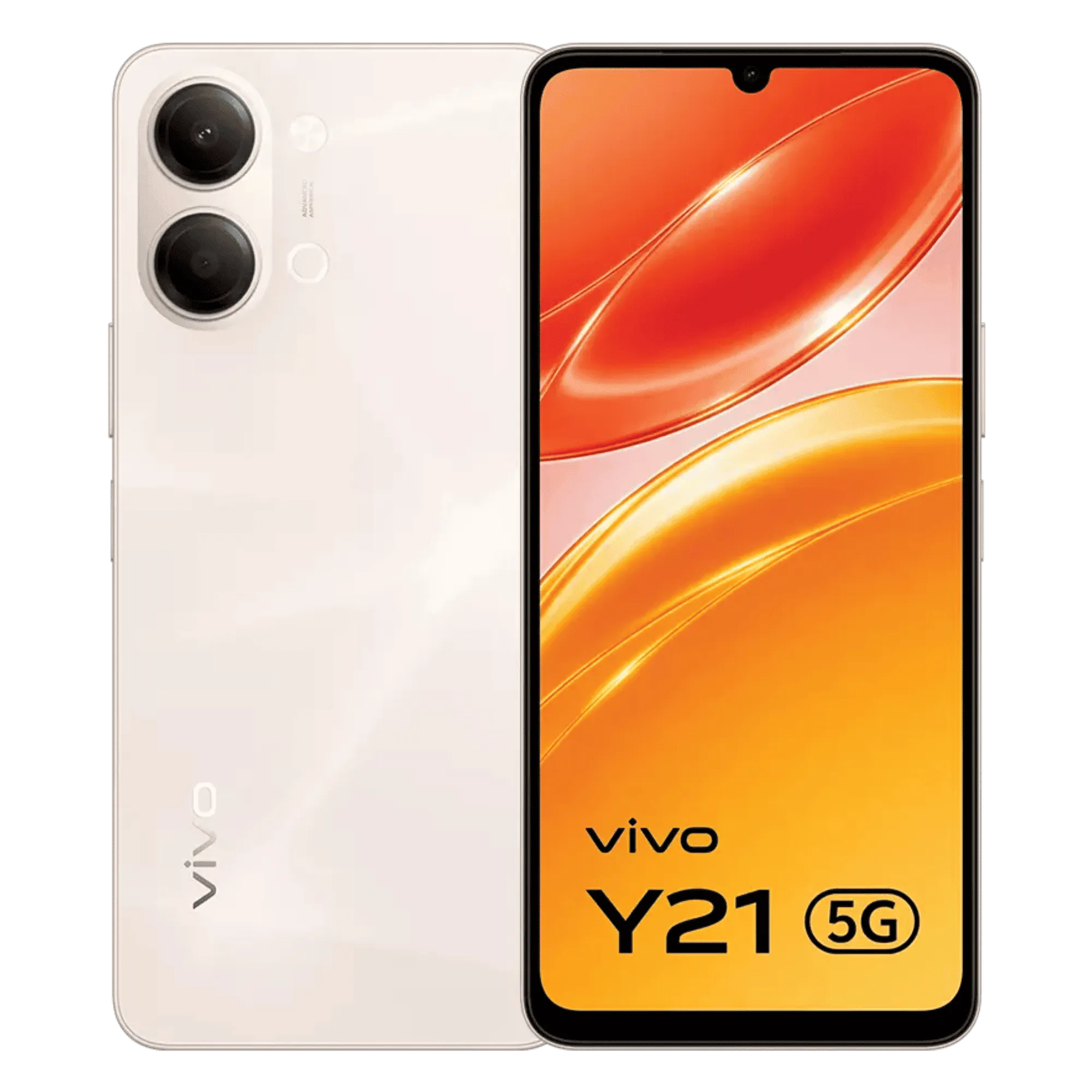 Vivo y21 5g champagne gold 4gb 128gb Front Back View