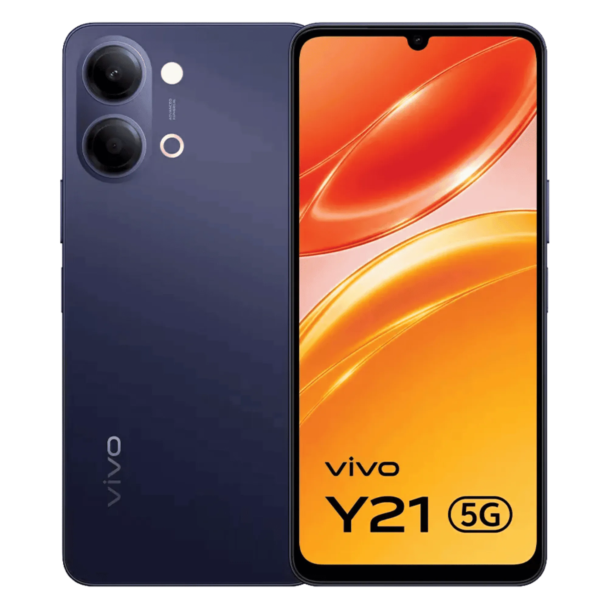 Vivo y21 5g midnight blue 4gb 128gb Front Back View
