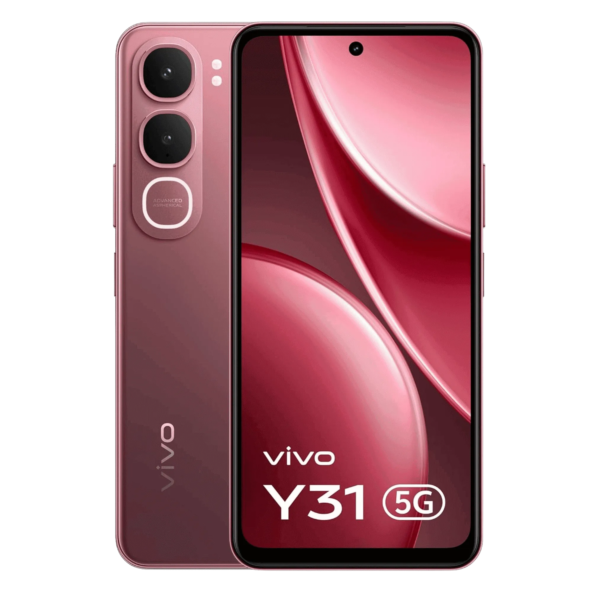 Vivo y31 5g rose red 6gb 256gb Front Back View