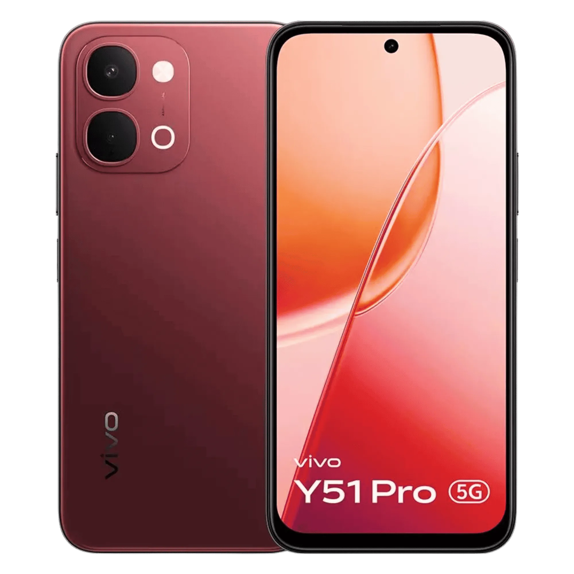 Vivo y51 pro 5g crimson red 8gb 256gb Front Back View