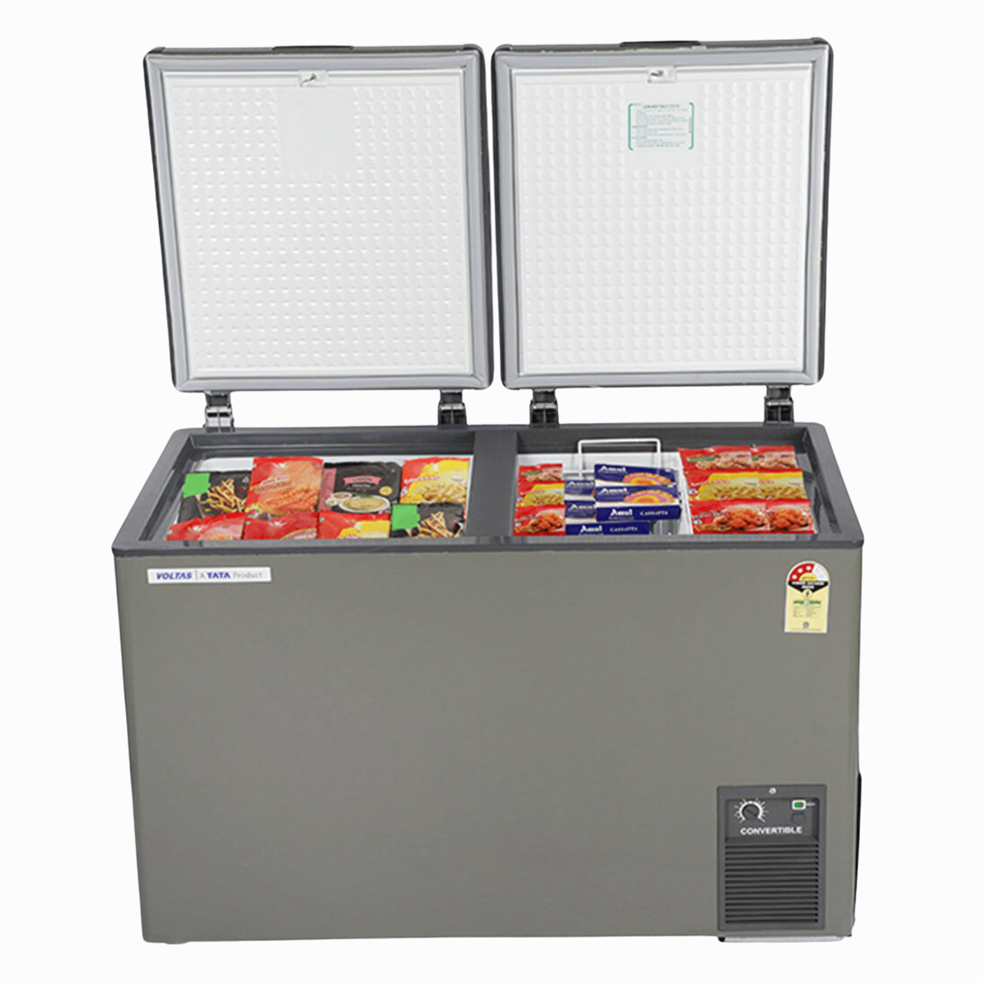 Shop Voltas 286 L Double Door Convertible Freezer- Grey