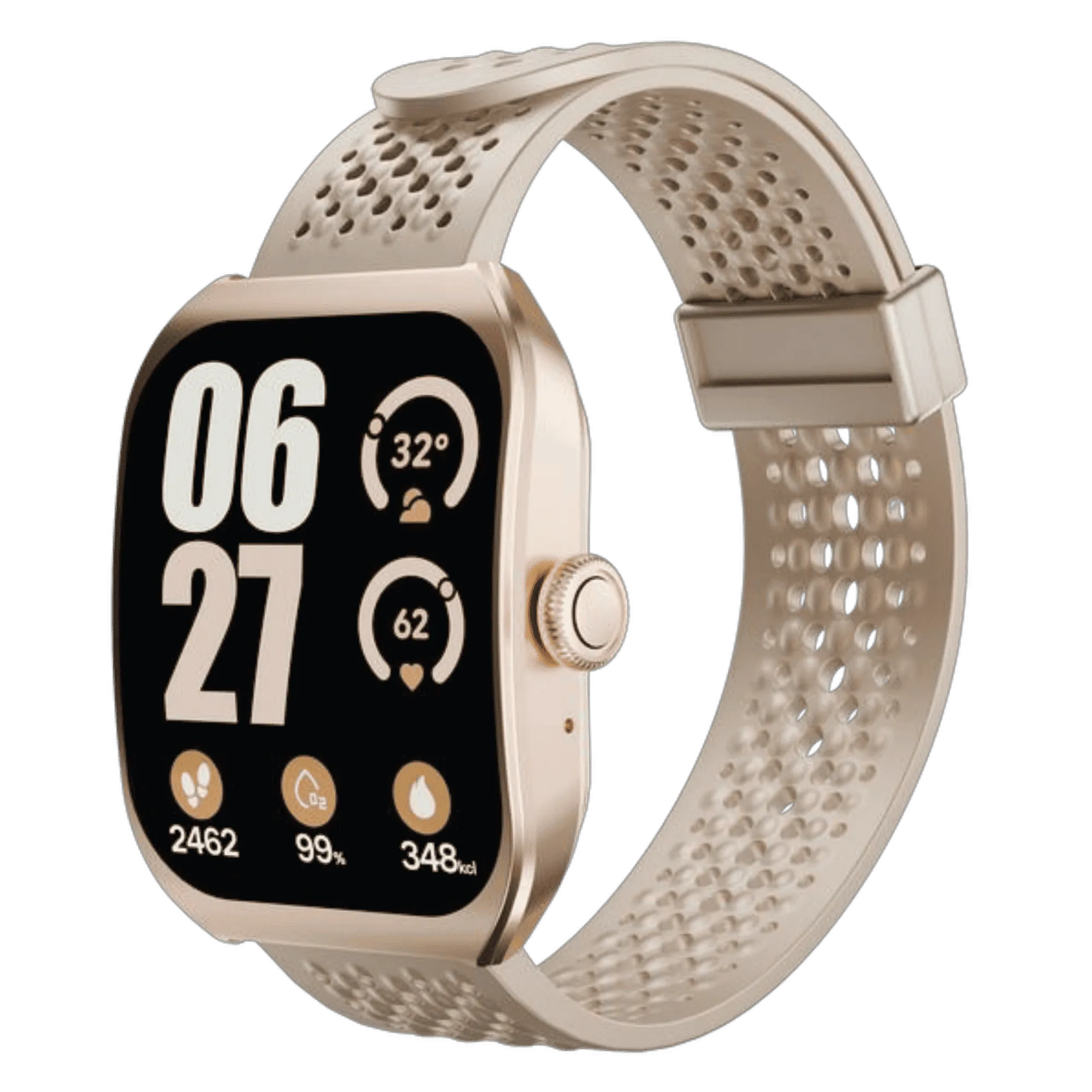 Zavia lazer 555 smartwatch rose gold Front Right View