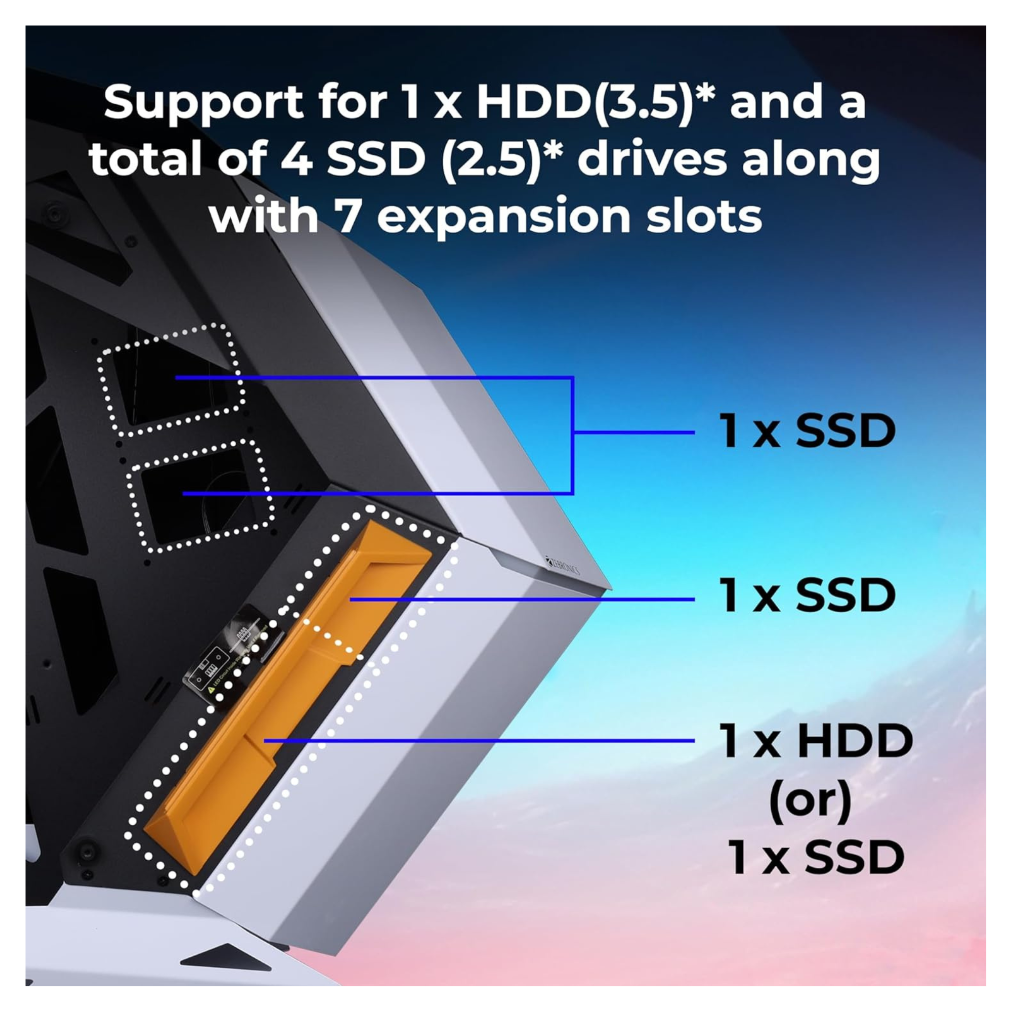 Get Zeb Phantom Mid Tower gaming case black white @Poorvika