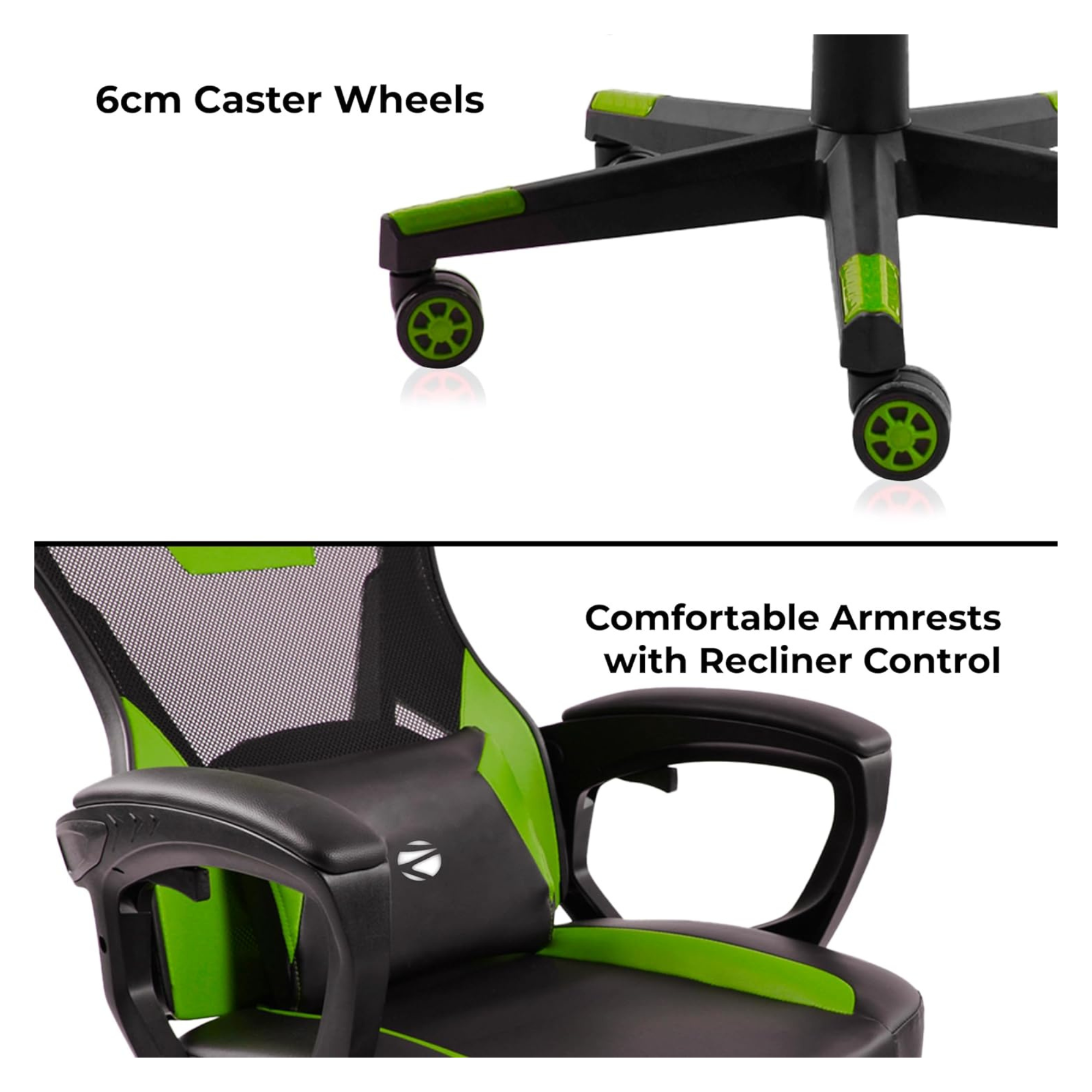Shop Zebronics GC1400 360° Swivels Gaming Chair Green Online