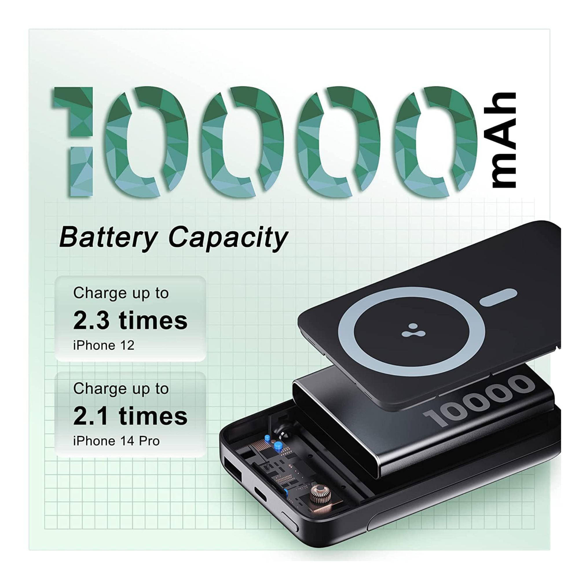 Buy Ambrane PB10 15W Wireless10000 mAh Power Bank Black