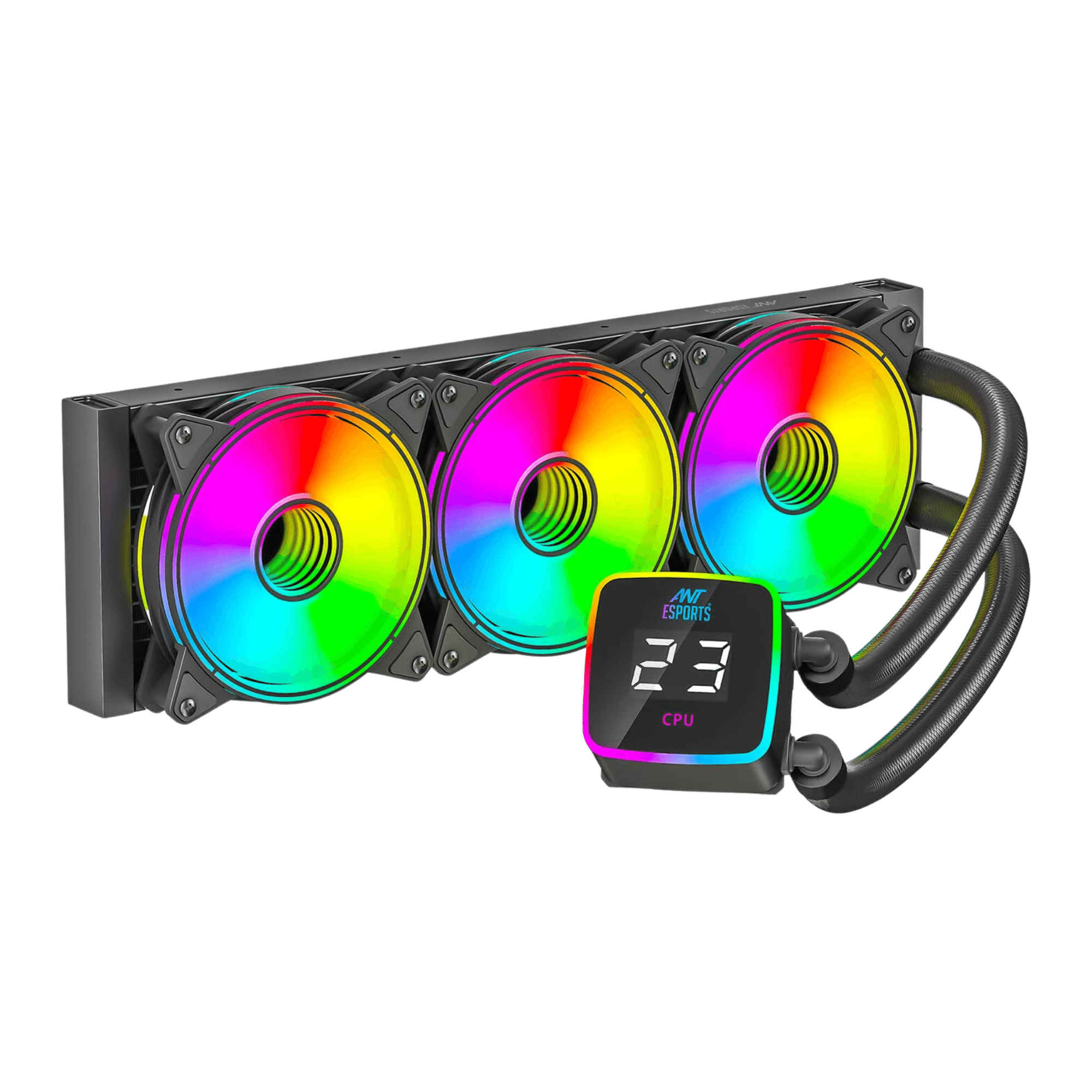 Shop Ant Esports ICE-Flow 360 ARGB CPU Liquid Cooler (Black)
