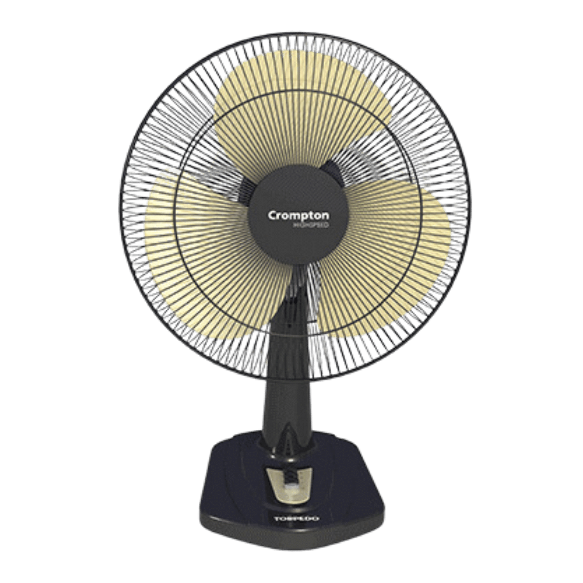 Crompton High Speed Torpedo 400 mm Table Fan Black Yellow