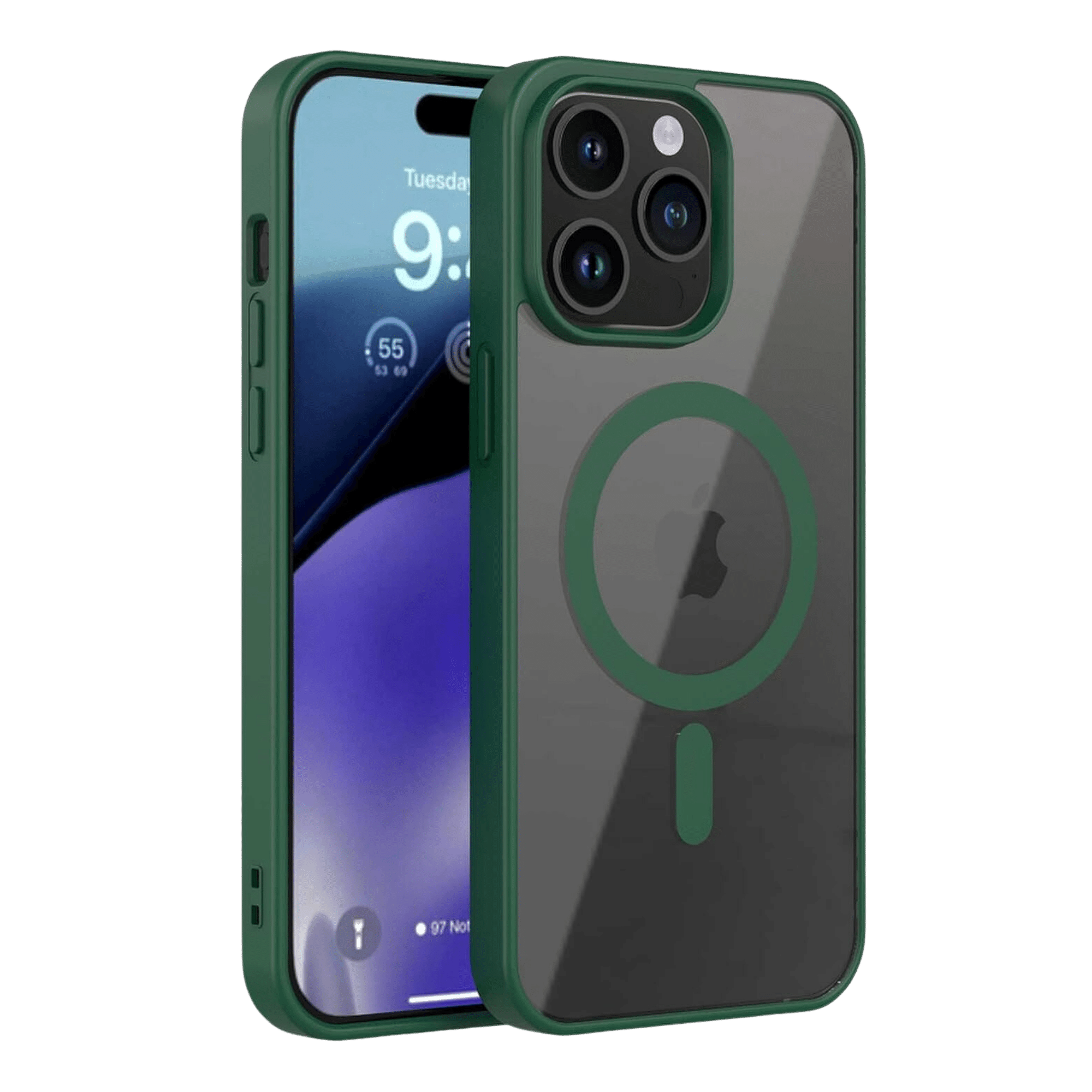Flifit Magnetic Back Case For Apple iPhone 15 Pro Max |Green