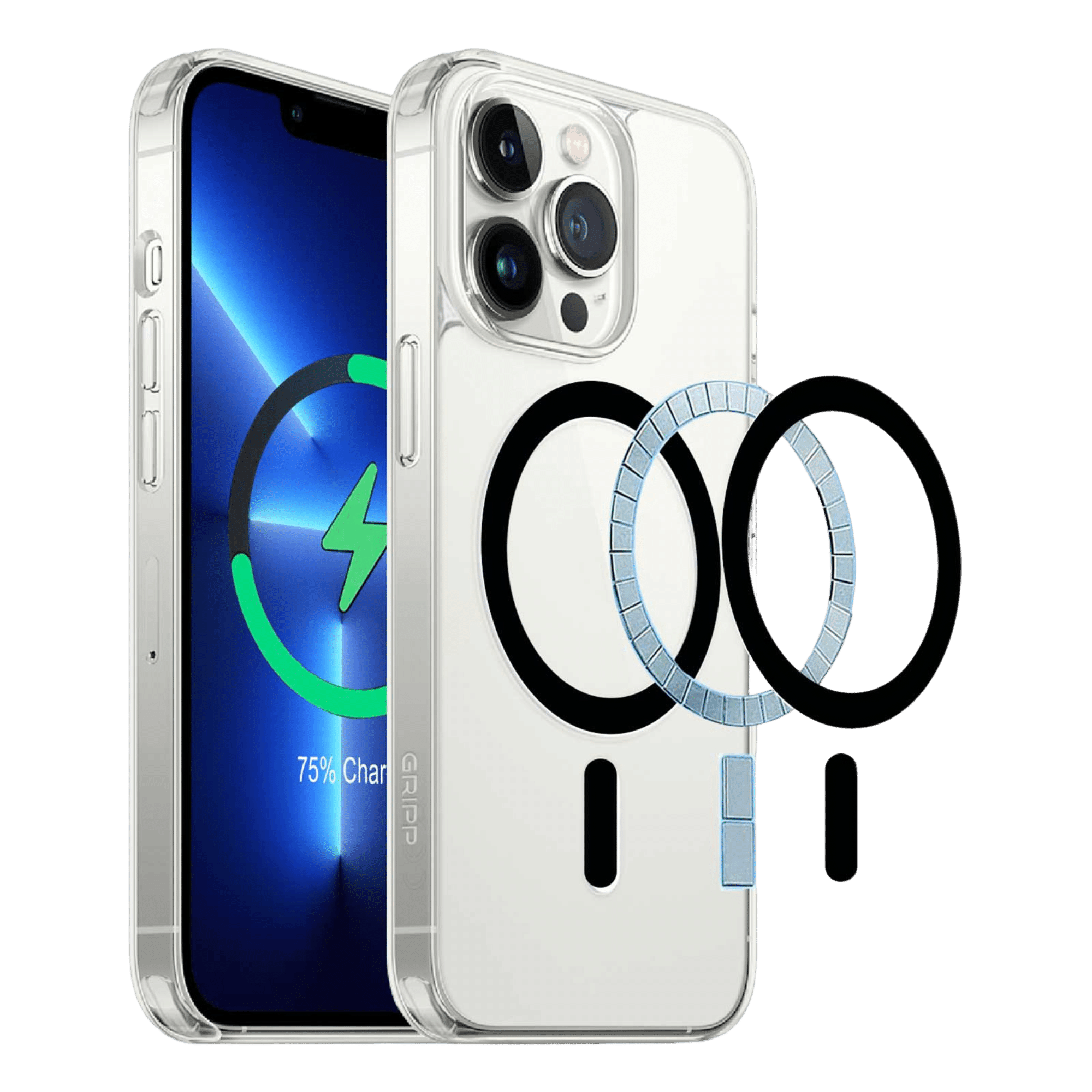 Gripp Clear MagSafe iPhone 14 Pro Max Case With Black Ring