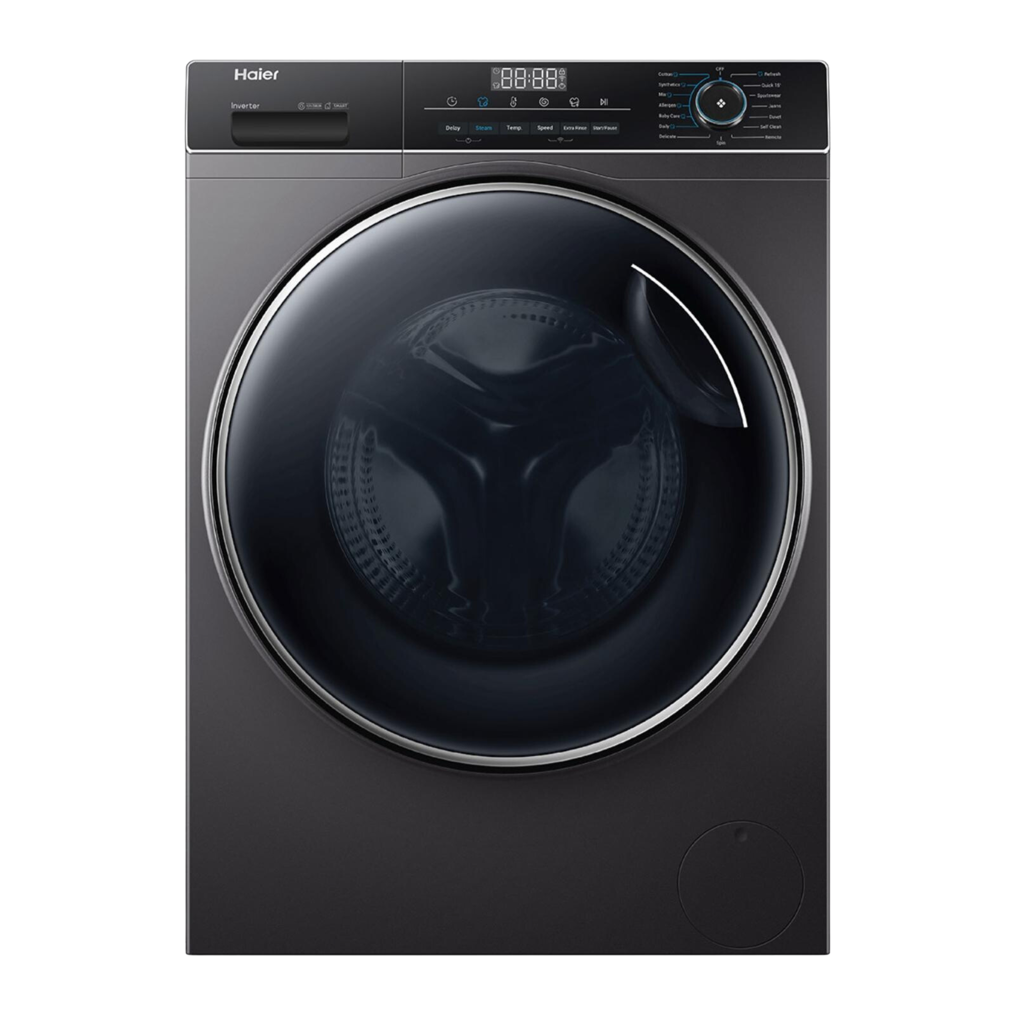 haier 8.5 kg front load washing machine black