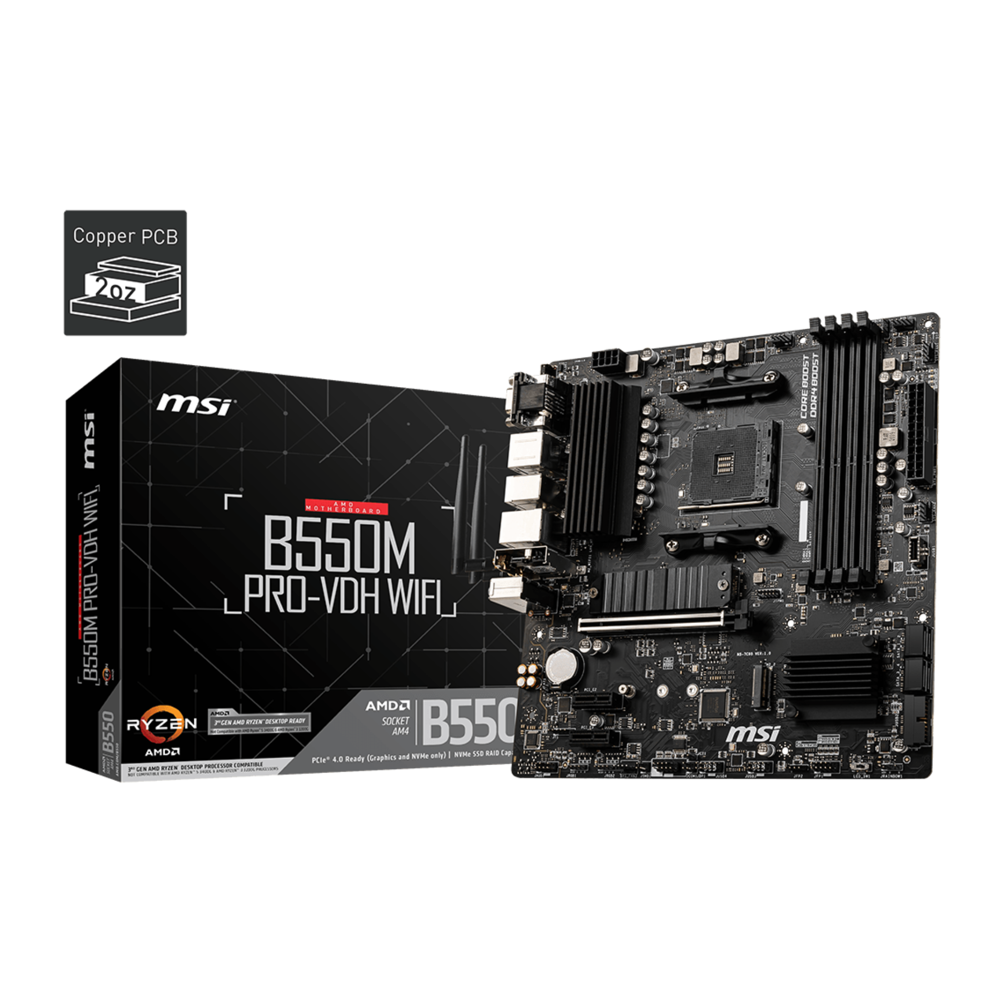 MSI AMD B550M Pro WiFi mATX With Gaming Motherboard(Black)