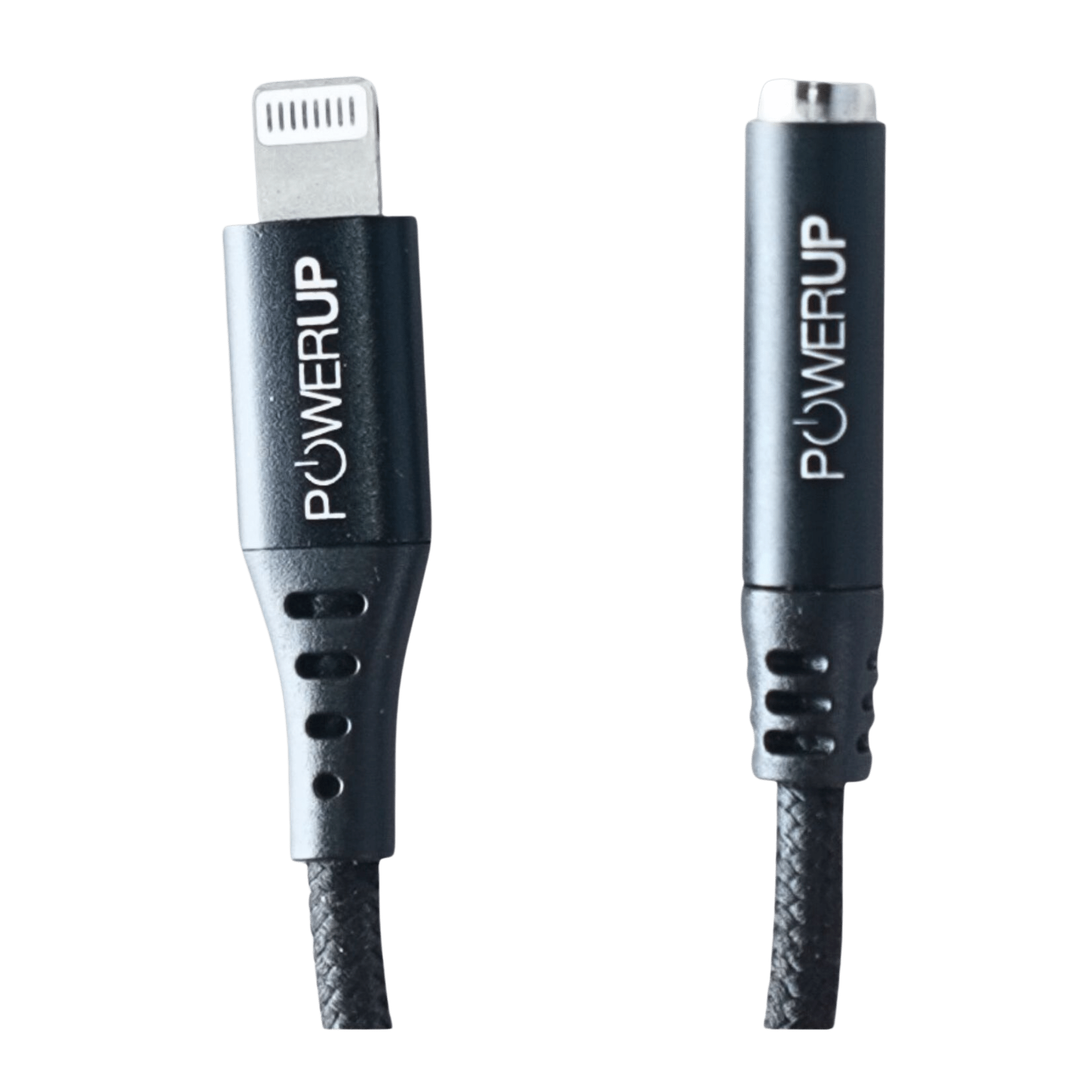 PowerUp Lightning To 3 5mm Headphone Jack Connector Black 
