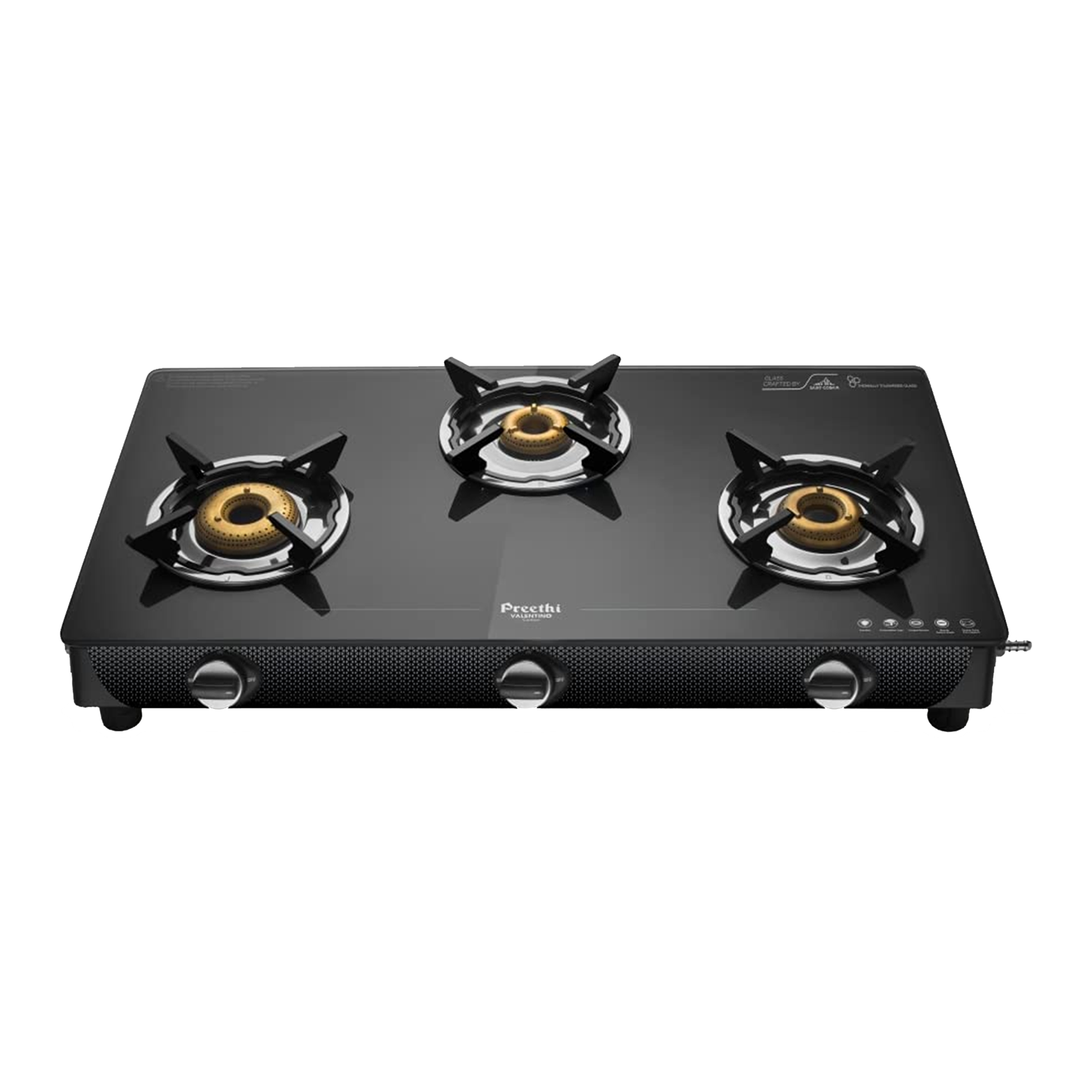 Buy Preethi Valentino Carbon 3 Burner Gas Stove (Black)