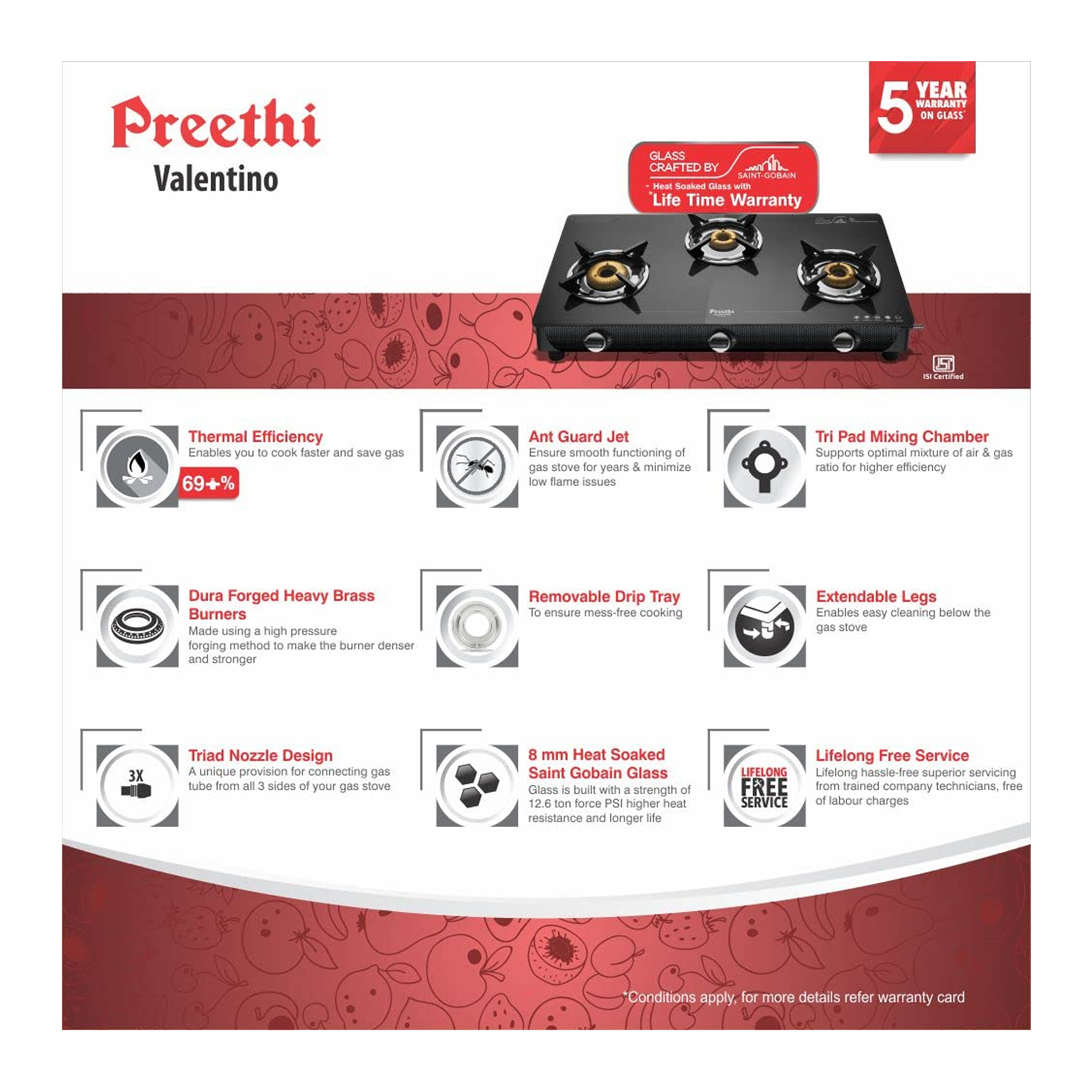 preethi valentino carbon 3 burner