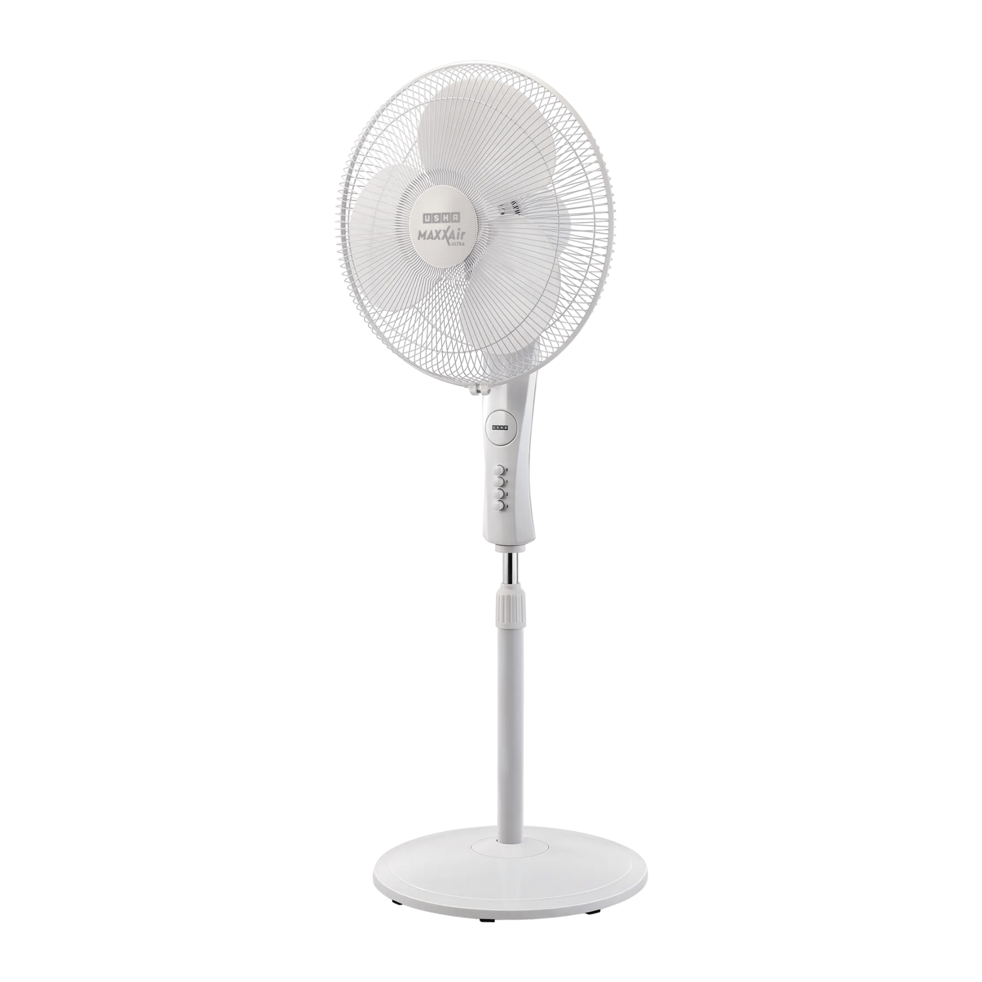 Shop Usha Max Air Ultra 400 mm Pedestal Fan white at Online, image size:2000x2000