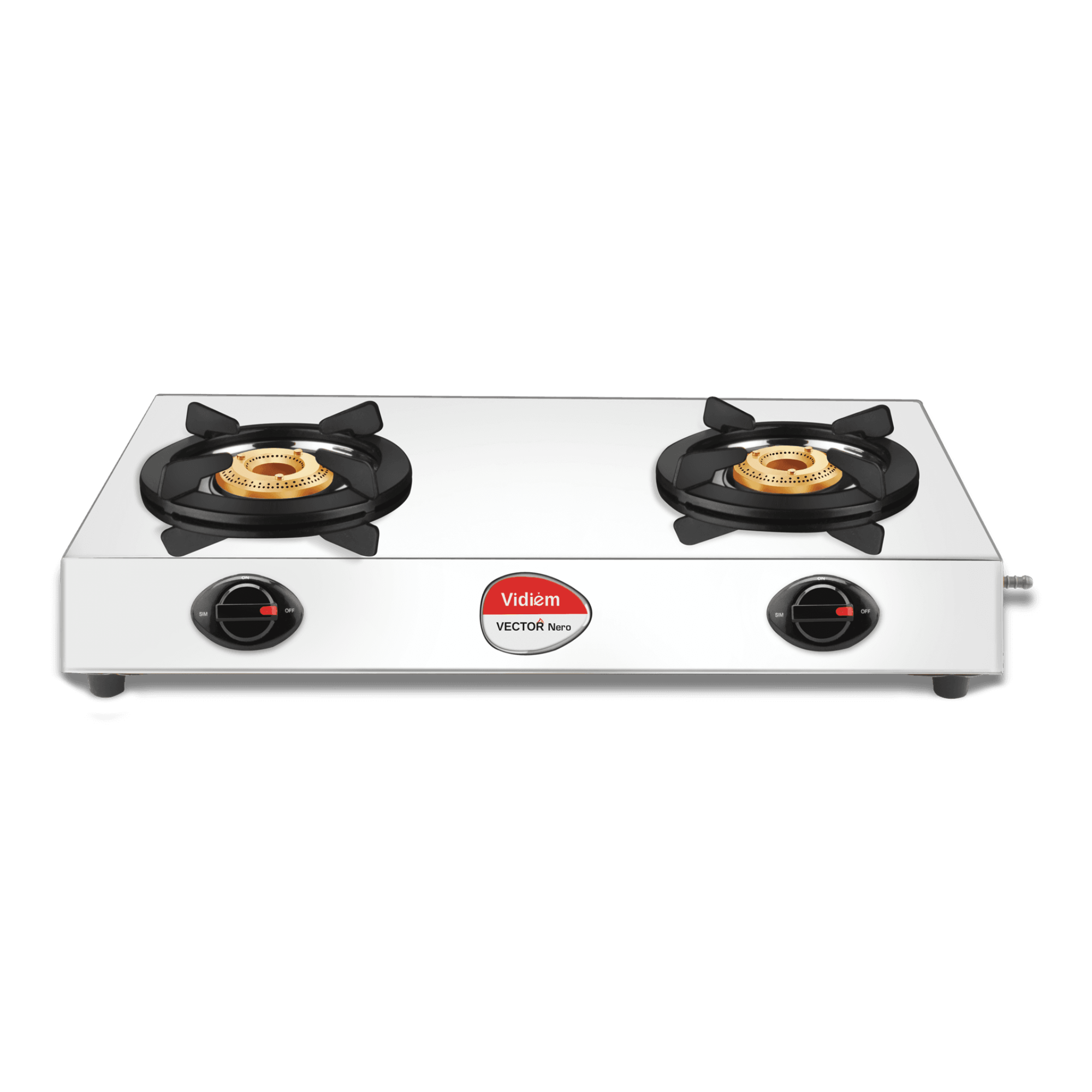 Shop Vidiem Vector Nero 2 Burner Gas Stove Silver at Online