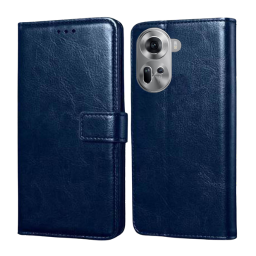 Buy Arrow Leather Flip Cover for Oppo Reno 11 5G (Blue)